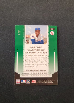 2004 Ernie Banks Certified Mirror Emerald GU Bat /5 #238 Cubs Hof