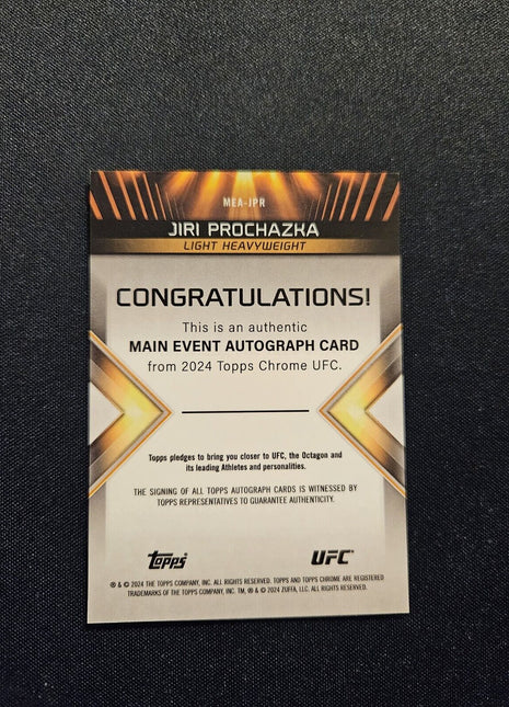 2024 Jiri Prochazka Topps Chrome UFC Gold Refractor Auto /50 #mea-jpr