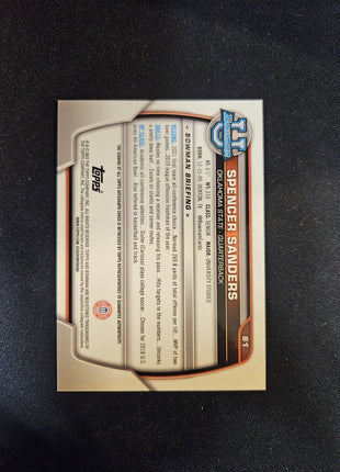 2022 Spencer Sanders Bowman U Chrome 1st Auto #81 Oklahoma State