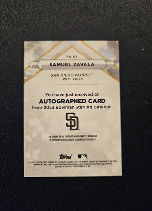 2023 Samuel Zavala Bowman Sterling Auto Padres