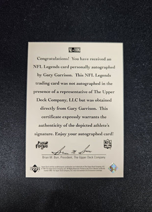 1997 Gary Garrison UD Legends Auto #Al-106 Chargers