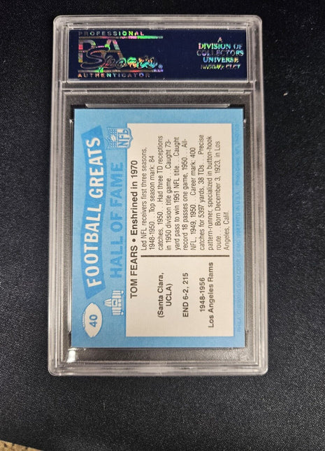 1988 Tom Fears Swell Auto Psa Authentic Rams Hof