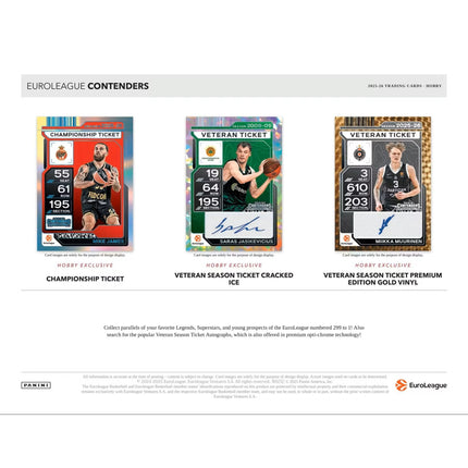 NBL Panini 2025/26 Contenders EuroLeague Basketball Hobby Box