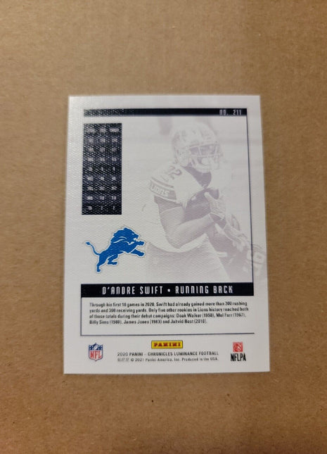 2020 D'andre Swift Luminance Rc Rookie #211 Lions Eagles