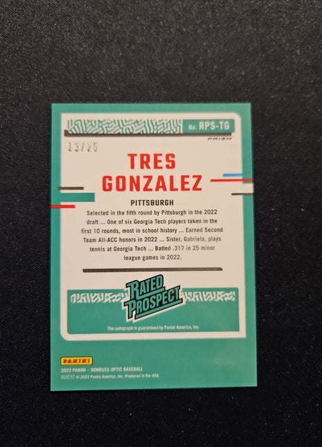 2023 Tres Gonzalez Optic Red Rated Prospect Auto /25 Pirates