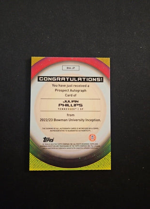 2023 Julian Phillips Bowman U Incpetion Gold Auto /50