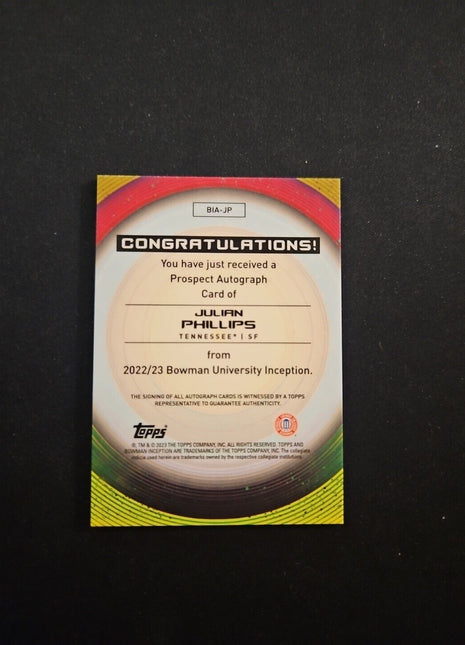 2023 Julian Phillips Bowman U Incpetion Gold Auto /50