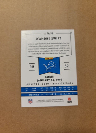 2020 D'andre Swift Panini Chronicles Rc Rookie #pa-10 Lions Eagles