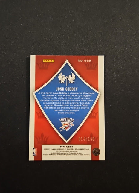 2021-22 Josh Giddey rookies & stars Crusade red Rc rookie /149 Thunder