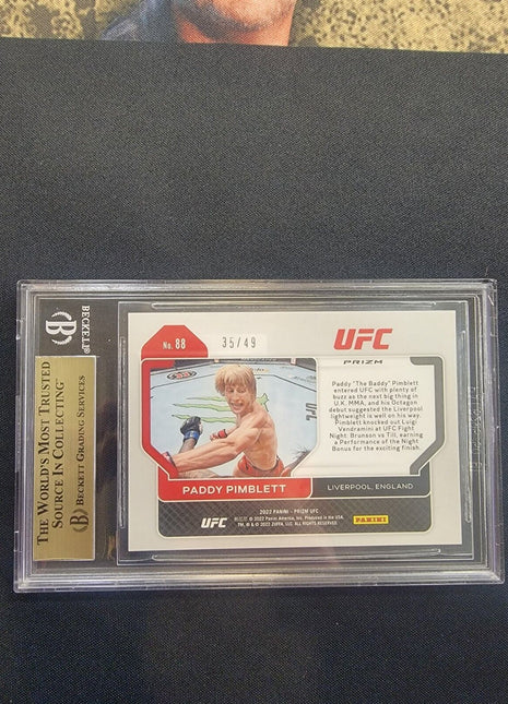 2022 Paddy Pimblett Ufc Prizm Teal Rc /49 Bgs 9.5 Pop 1 #88