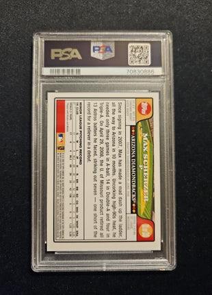 2008 Max Scherzer Topps Factory Set Rookie Bonus Rc Psa 9 #11 DBacks