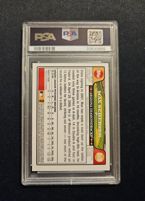 2008 Max Scherzer Topps Factory Set Rookie Bonus Rc Psa 9 #11 DBacks