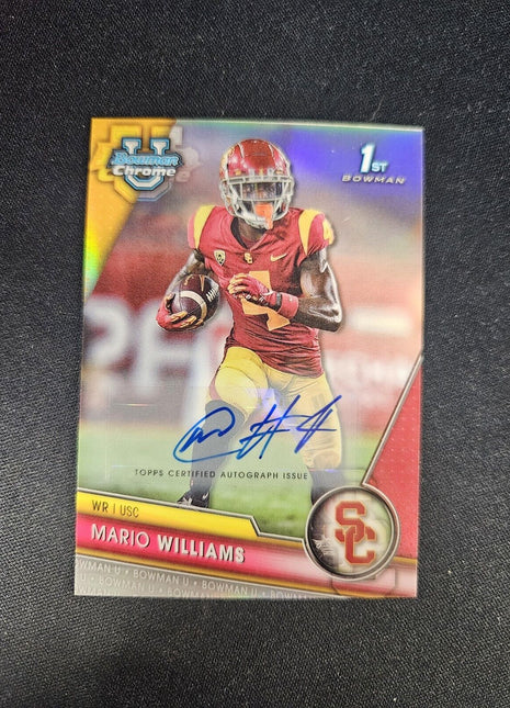 2023 Mario Williams Bowman U Chrome 1st Refractor Auto /499 #184