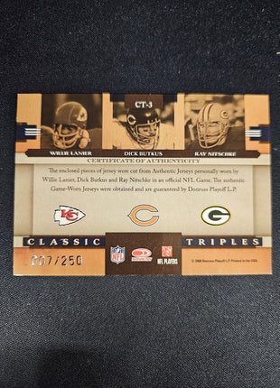 2008 Dick Butkus Ray Nitschke Willie Lanier Classic Triples Jersey /250