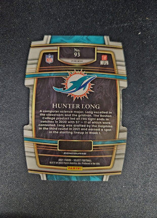 2021 Hunter Long Select Red Yellow Die-Cut Rc Rookie #93 Dolphins