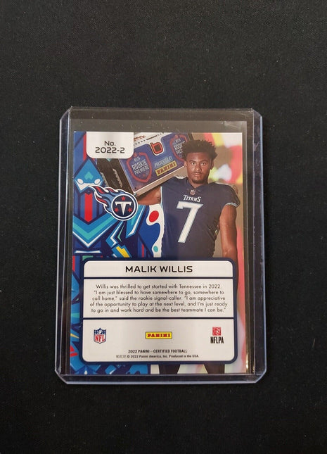 2022 Malik Willis Certified Street Rc Rookie #2 Titans