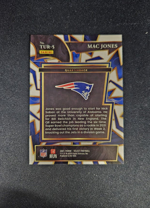 2021 Mac Jones Select Turbocharged Rc Rookie #5 Patriots