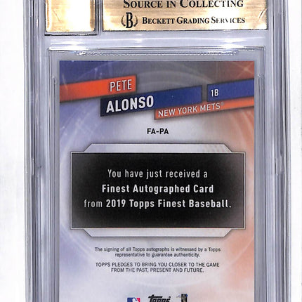 2019 Finest Autographs Gold Refractors Pete Alonso #FAPA /50 BGS 9.5 10 Auto