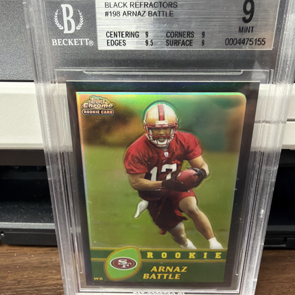 2003 Topps Chrome Black Refractor Arnaz Battle #198 BGS 9 /100