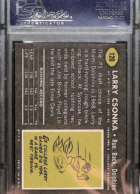 1969 Topps Larry Csonka #120 PSA 8