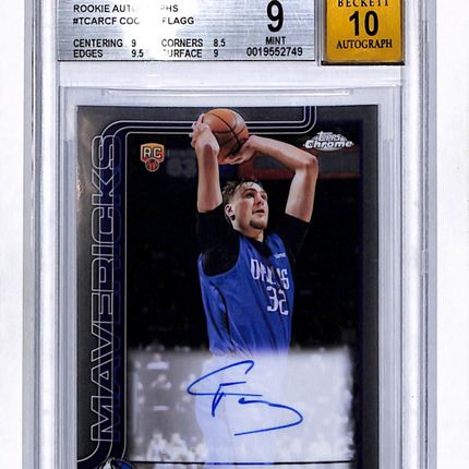 2025 Topps Chrome Rookie Autographs Cooper Flagg #TCARCF BGS 9 Auto 10