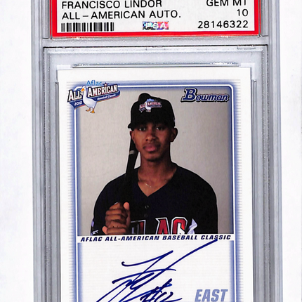 2010 Bowman Aflac All-American Francisco Lindor #FL Autograph PSA 10