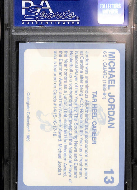 1989 Collegiate Collection North Carolina Michael Jordan #13 PSA 9