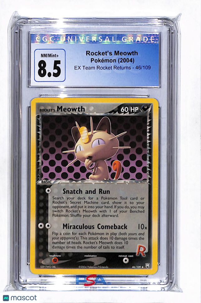 2000 Pokemon Rocket Meowth 1st Edition PSA 8 #62