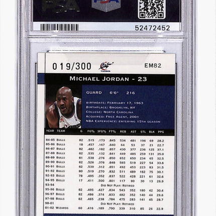 2002 Fleer Premium Michael Jordan #EM82 Emerald /100 PSA 8