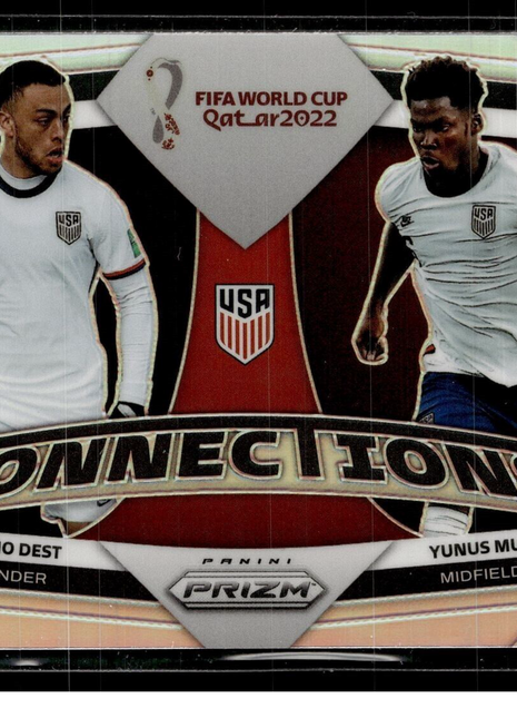 2022 PRIZM WORLD CUP SILVER CONNECTIONS SERGINO DEST YUNUS MUSAH USA