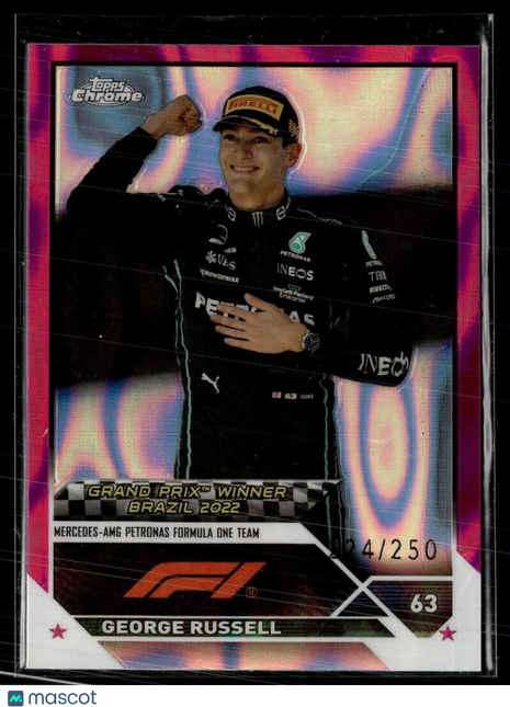 2023 TOPPS CHROME FORMULA 1 F1 PINK LAVA /250 #164 GEORGE RUSSELL