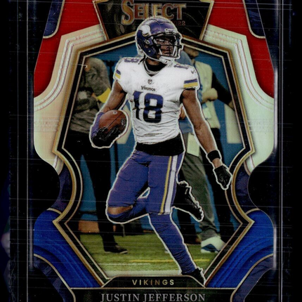 2022 SELECT RED WHITE BLUE DIE CUT PREMIER LEVEL JUSTIN JEFFERSON VIKINGS