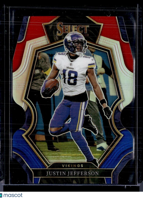 2022 SELECT RED WHITE BLUE DIE CUT PREMIER LEVEL JUSTIN JEFFERSON VIKINGS