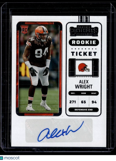 2022 CONTENDERS ROOKIE TICKET AUTO ALEX WRIGHT BROWNS