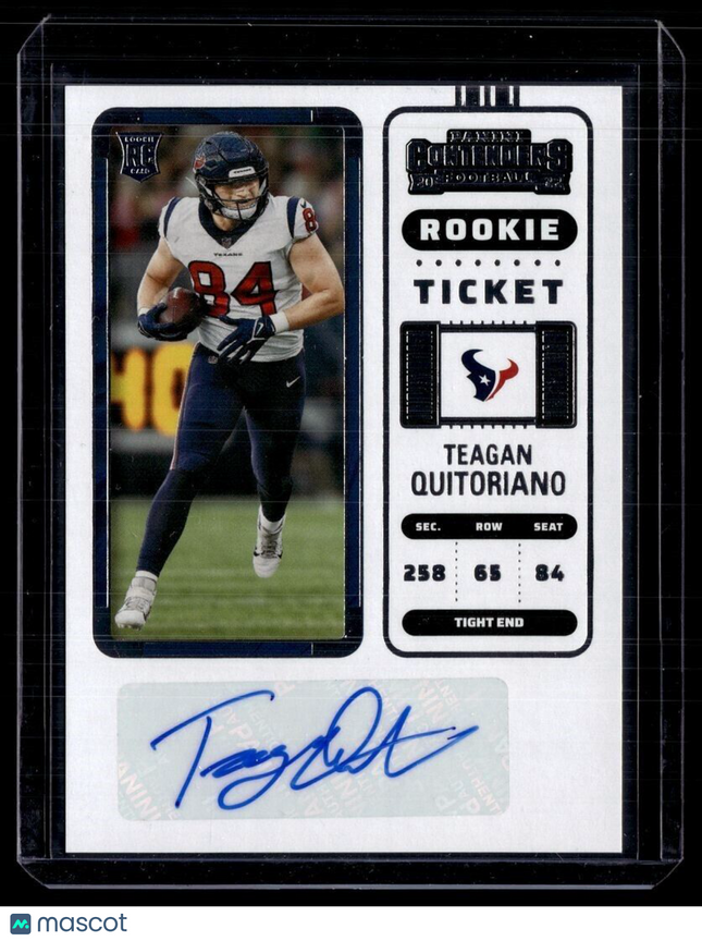 2022 CONTENDERS ROOKIE TICKET AUTO TEAGAN QUITORIANO TEXANS