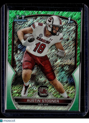 2022 BOWMAN CHROME UNIVERSITY GREEN SHIMMER /99 AUSTIN STOGNER SOUTH CAROLINA