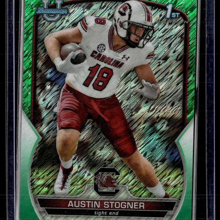 2022 BOWMAN CHROME UNIVERSITY GREEN SHIMMER /99 AUSTIN STOGNER SOUTH CAROLINA