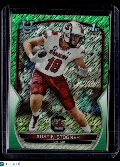 2022 BOWMAN CHROME UNIVERSITY GREEN SHIMMER /99 AUSTIN STOGNER SOUTH CAROLINA