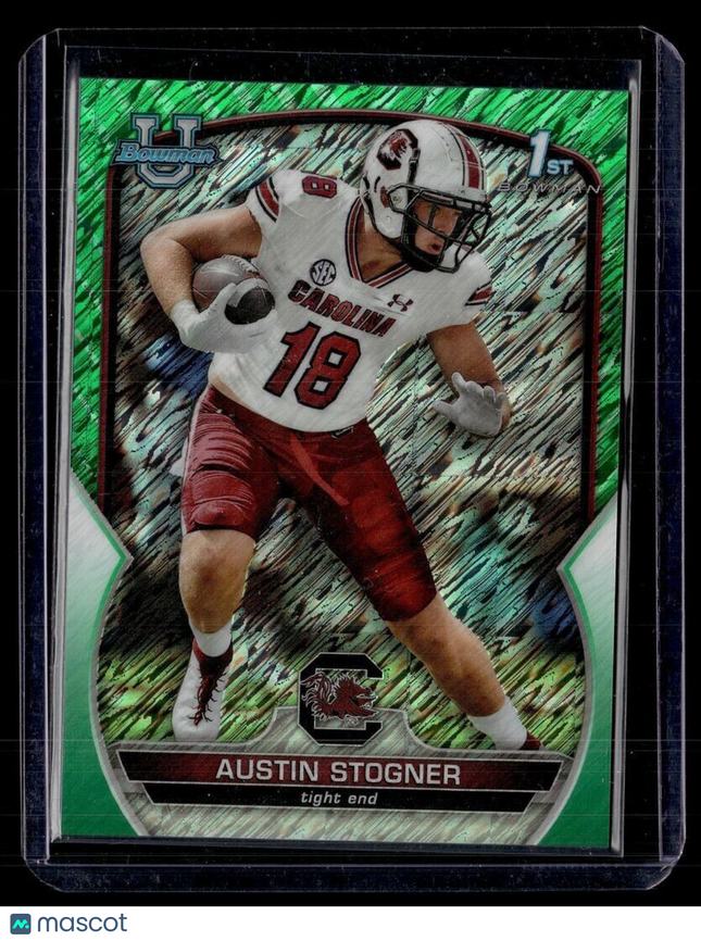 2022 BOWMAN CHROME UNIVERSITY GREEN SHIMMER /99 AUSTIN STOGNER SOUTH CAROLINA