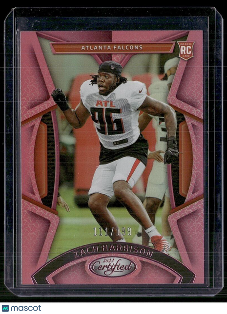 2023 CERTIFIED PINK /199 ROOKIE ZACH HARRISON FALCONS