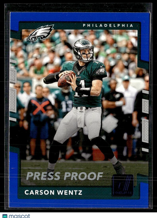 2017 DONRUSS BLUE PRESS PROOF CARSON WENTZ EAGLES