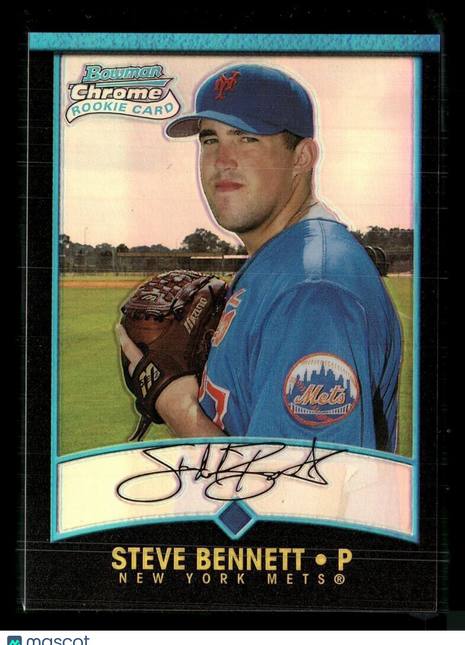 2001 BOWMAN CHROME REFRACTOR ROOKIE STEVE BENNETT METS