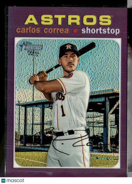 2020 HERITAGE PURPLE REFRACTOR CARLOS CORREA ASTROS