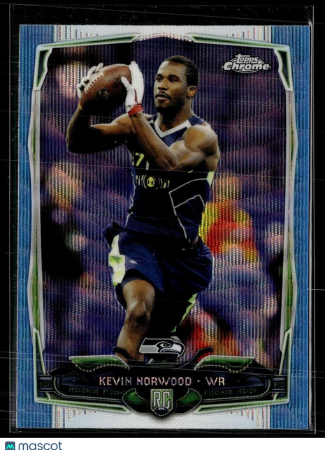 2014 TOPPS CHROME BLUE WAVE ROOKIE KEVIN NORWOOD SEAHAWKS