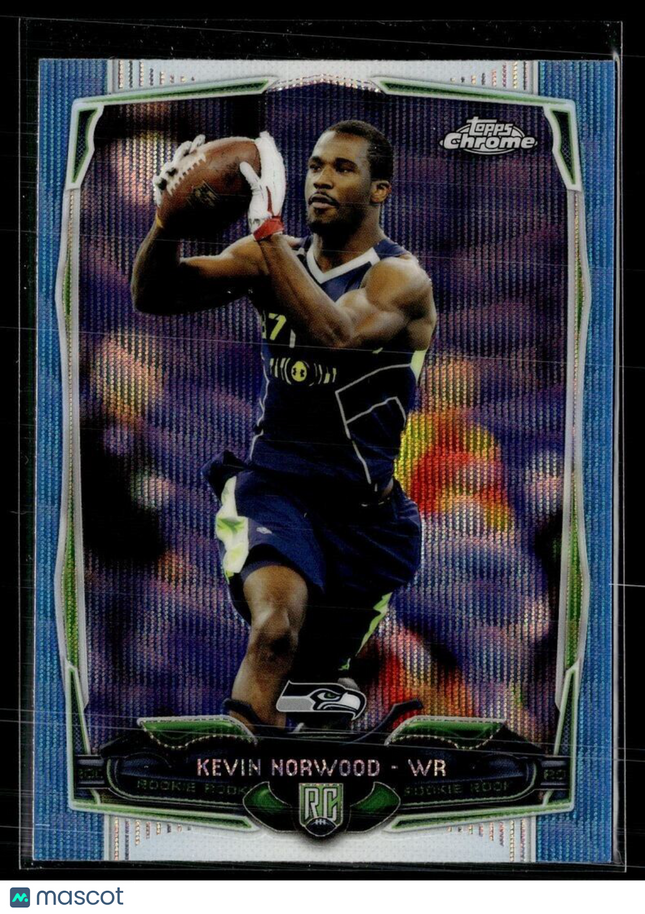 2014 TOPPS CHROME BLUE WAVE ROOKIE KEVIN NORWOOD SEAHAWKS