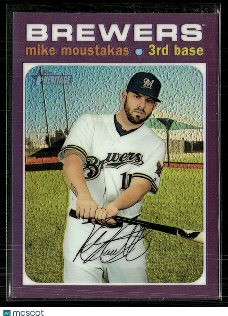 2020 HERITAGE PURPLE REFRACTOR MIKE MOUSTAKAS BREWERS