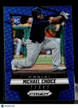 2014 PRIZM BLUE JACKIE ROBINSON 42 /42 ROOKIE 184 Michael Choice - Texas Rangers