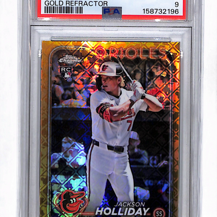 2024 Topps Chrome Logofractor Jackson Holliday #88 Gold Refractor PSA 9 /50