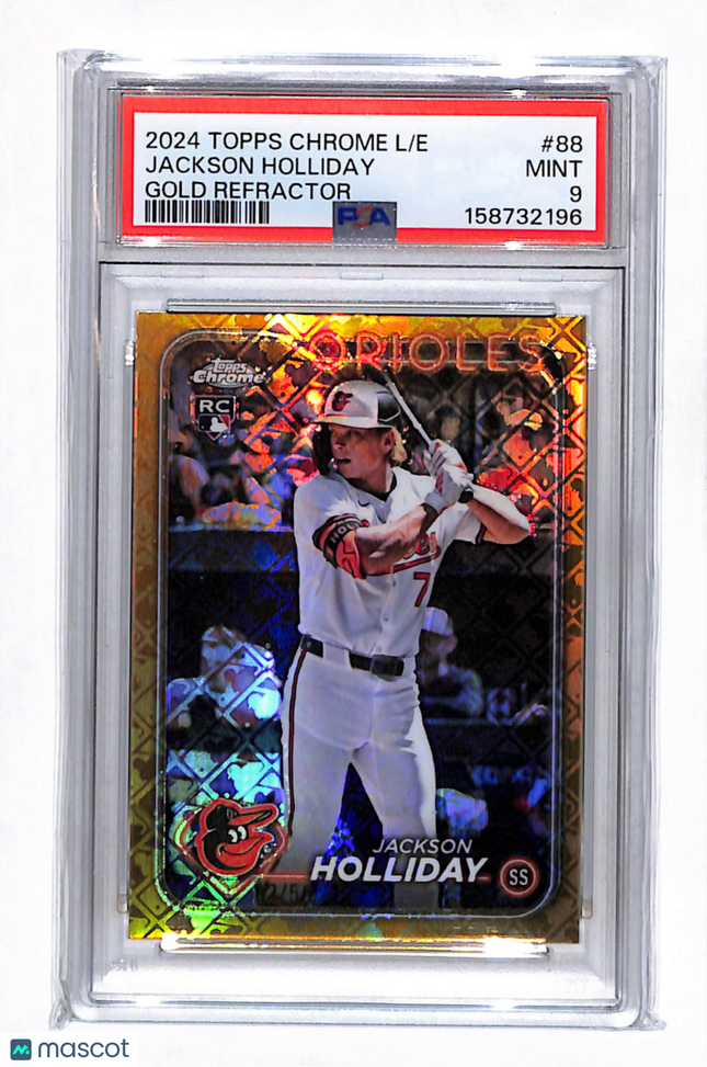 2024 Topps Chrome Logofractor Jackson Holliday #88 Gold Refractor PSA 9 /50