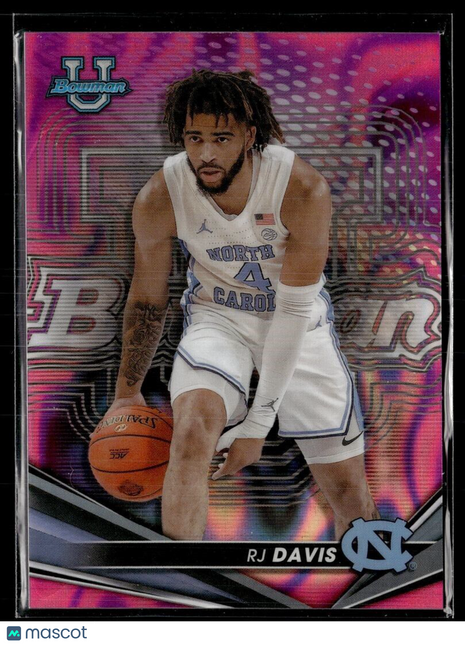 2023-24 BOWMAN BEST UNIVESITY PINK LAVA /100 RJ DAVIS UNC
